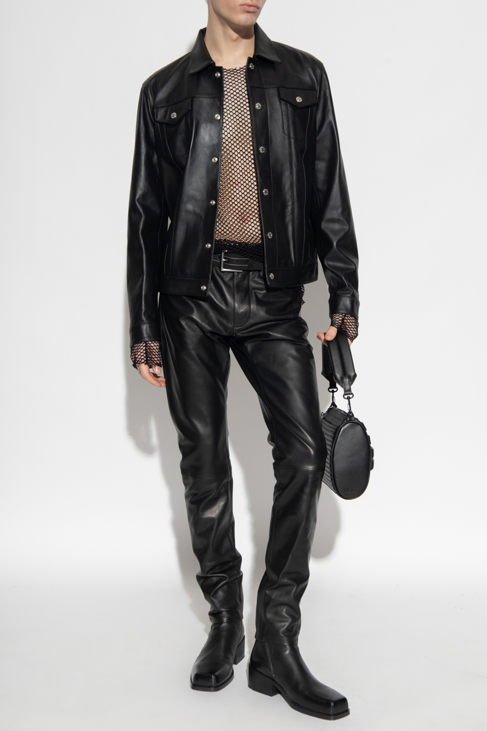 Dsquared leather 2025 jacket mens